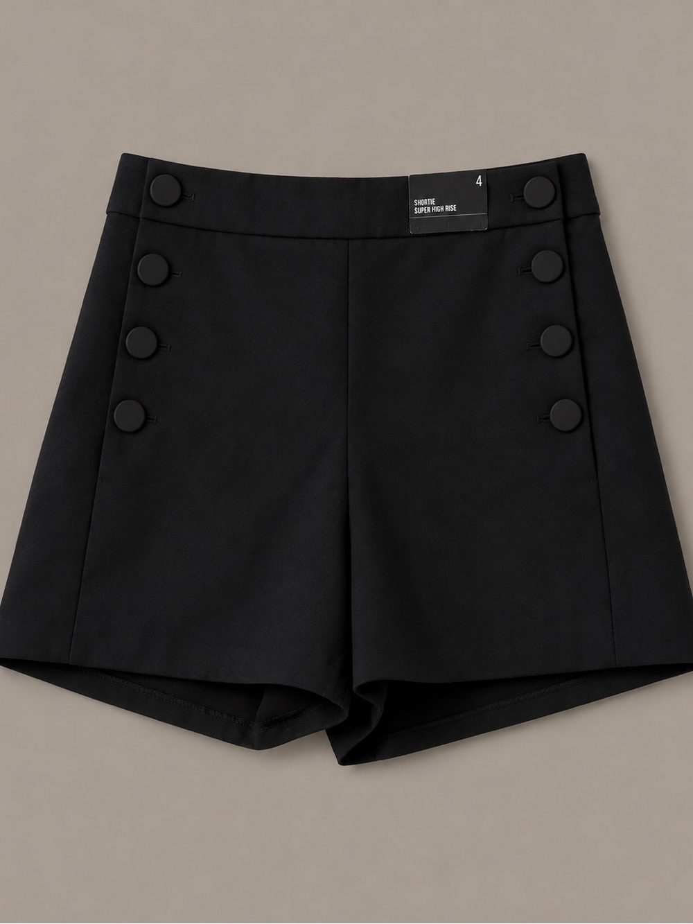 Express Black High-Waist Sailor Button Shorts